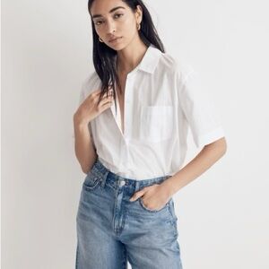 Madewell Classic White Short-Sleeve Button Shirt
